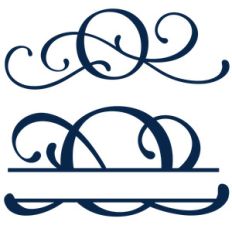 split and full flourish monogram - o