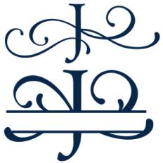 split and full flourish monogram - j