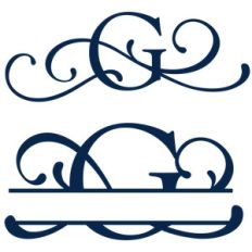 split and full flourish monogram - g