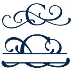 split and full flourish monogram - c