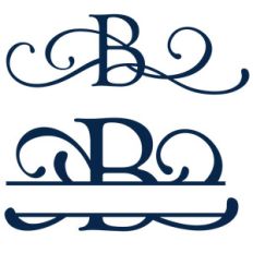split and full flourish monogram - b