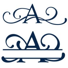split and full flourish monogram - a