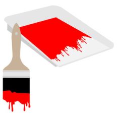 paint tray with brush