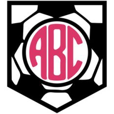 soccer monogram frame pocket