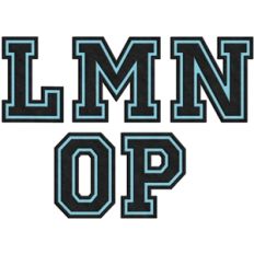 collegiate letters l-p