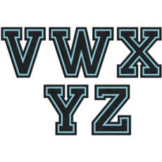 collegiate letters v-z