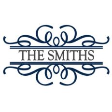 split flourish label