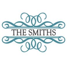 split flourish label