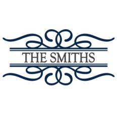 split flourish label
