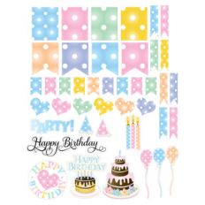 polka, birthday stickers