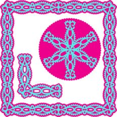 indian frame, corner and circle