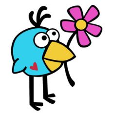 birdie with flower