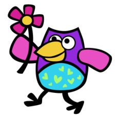 owl with flower