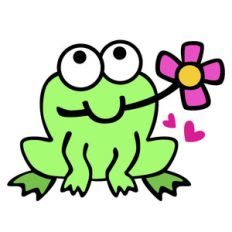 froggie with flower