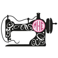 sewing machine monogram frame