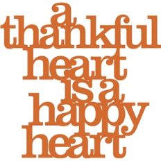 'a thankful heart is a happy heart' phrase