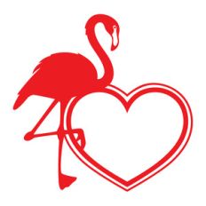 flamingo love frame