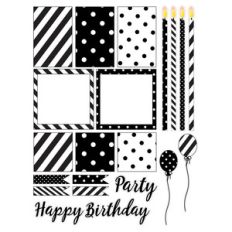 stripes and polka dots birthday stickers