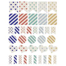 hearts and stripes planning stickers