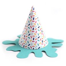 melting ice cream cone party hat