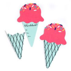 ice cream cone party invitation