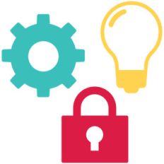 gear lock lightbulb symbols