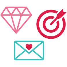 diamond target letter symbols