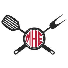 barbecue utensil monogram frame