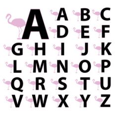 flamingo alphabet/monogram