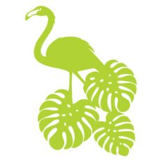 tropical leaves flamingo