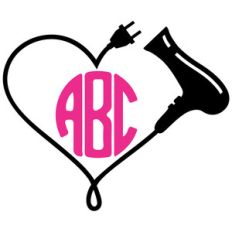 hair dryer monogram frame