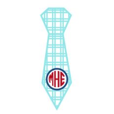 plaid tie monogram frame