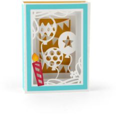 birthday balloons shadow box card