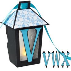 3d lantern banner with v-w-x