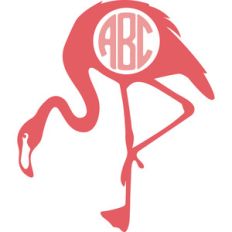 pink flamingo monogram frame
