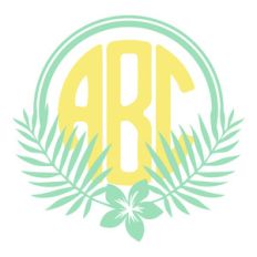 tropical flower monogram