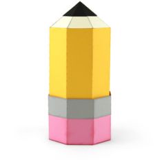 3d pencil shaped box