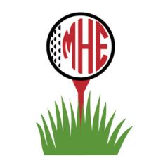 golf ball and tee monogram