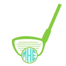 golf club and ball monogram