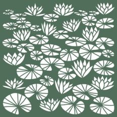 water lilies 12x12 stencil or wall art