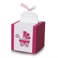cube box with baby carriage