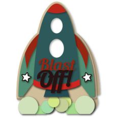 rocket ship shaped a7 card