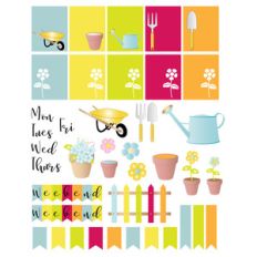 plant-themed planning stickers