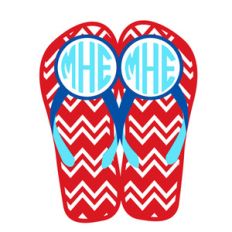 flip-flop chevron monogram frame
