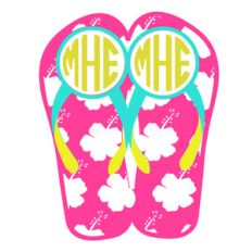 flip-flop flower monogram frame