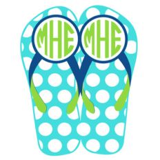 polka dot flip-flop monogram frame