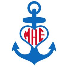 heart anchor monogram frame