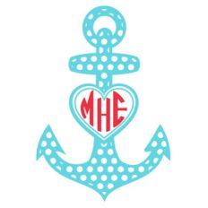 polka dot anchor monogram frame