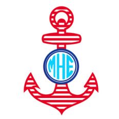stripe anchor monogram frame