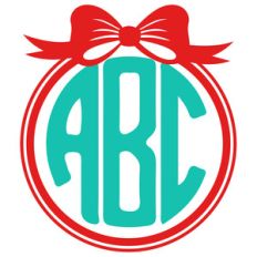 bow monogram frame